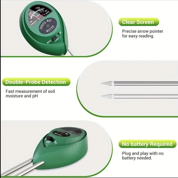 Garden, Soil Tester, NEW, 3 in 1 Soil Tester, Plant Care - Picture 4 of 8